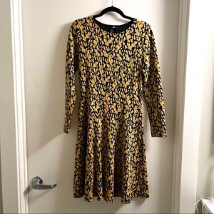 H&M Yellow and black long sleeve dress